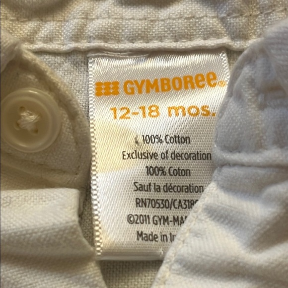 Gymboree boys crisp white cotton dress shirt size 12-18 Months NWOT - Picture 5 of 6